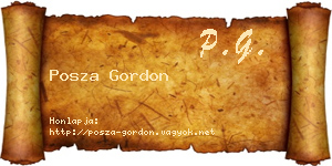 Posza Gordon névjegykártya